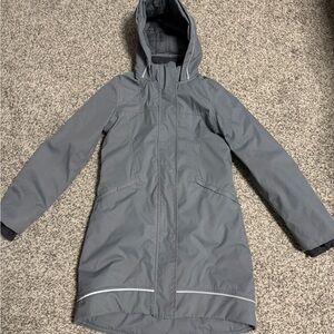 Ivivva Gray Hooded Raincoat with Reflective Strip